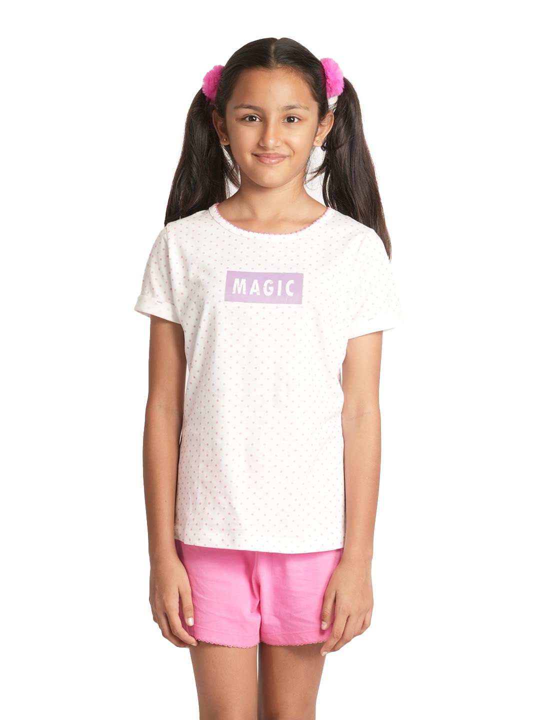 mackly Girls Top & Shorts Set, Comfortable Kids Night Suit Set, Safe PhthalateFree Prints, Kids Clothing Set, Sizes 214 Years 