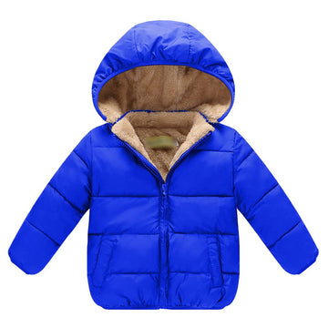 Baby Girls Boys' Winter Fleece Jackets With Hooded Toddler Cotton Dress Warm Lined Coat Outer Clothing (Sapphire, 2-3T)
