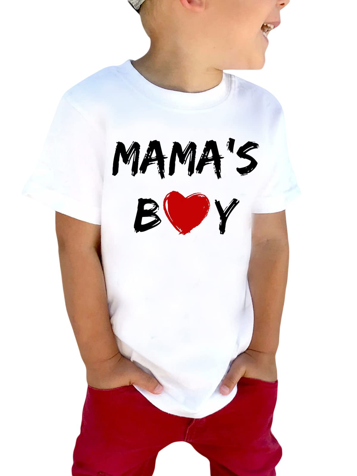 Rrhss Toddler Mama'S Boy Cotton Shirt Baby Valentines Day Tee