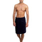 Towelselections Mens Shower Wrap Adjustable Cotton Terry Velour Wrap Gym Body Cover Up Small/Medium Navy