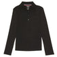 French Toast Girls Ruffle Collar Polo Shirt With Long Sleeves, Black/Black, 1012