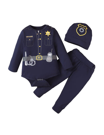 Singcoco Baby Boy Costume Outfit Police Newborn Officer Costume Outfit Policeman Clothes (Police, 18-24 Months)