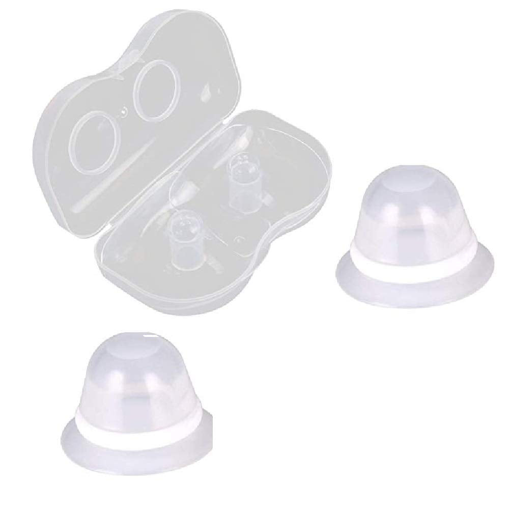 Finever Nipplesuckers Silicone Nipple Corrector For Flat Inverted Nipples For Breastfeeding Mother Or Women With Clear Case 1Pai