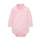 Cuteon Baby Boys Girls Solid Color Basic Turtleneck Cotton Bodysuit Jumpsuit Pink 12 Months