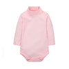 Cuteon Baby Boys Girls Solid Color Basic Turtleneck Cotton Bodysuit Jumpsuit Pink 12 Months