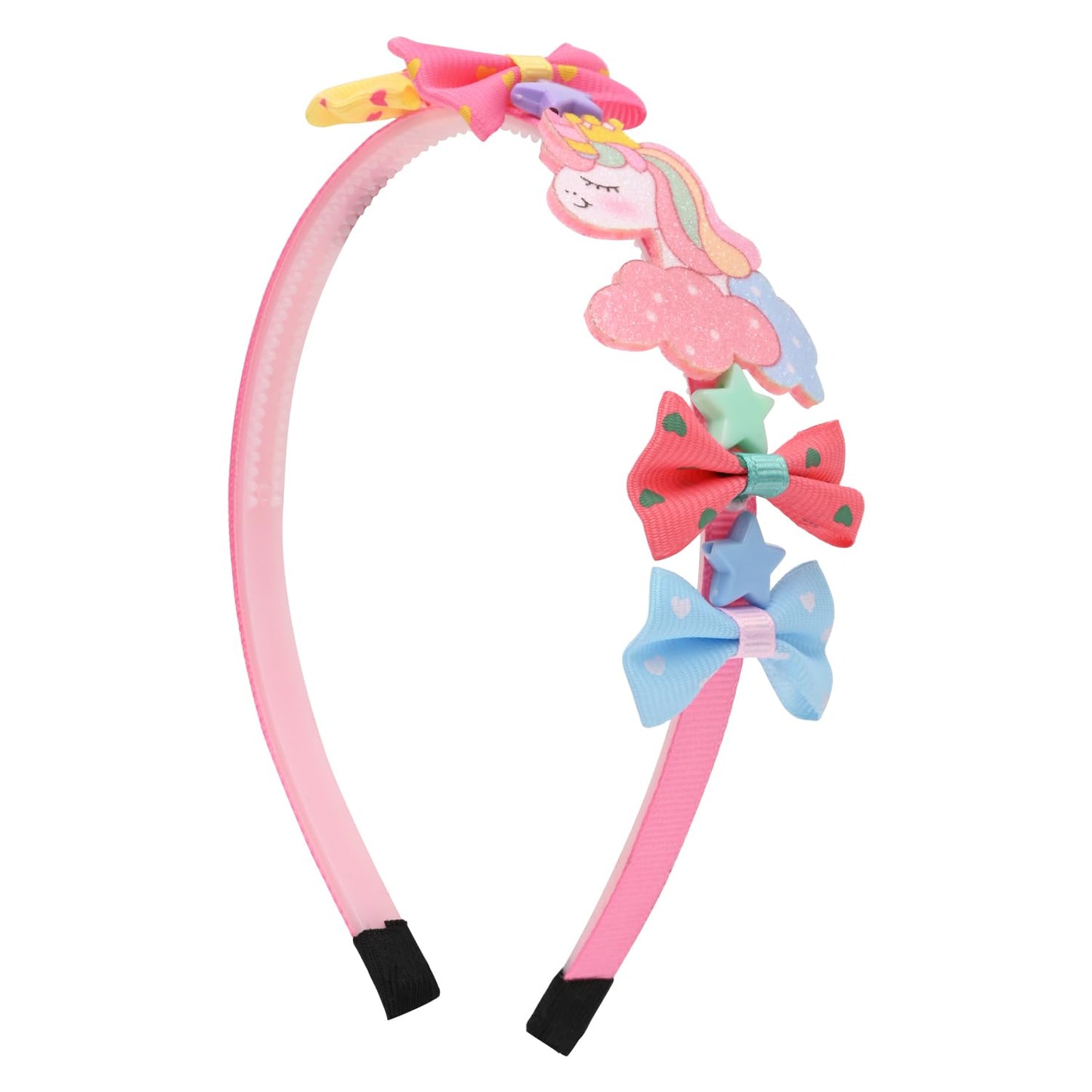 Asthetika Kids Unicorn Heart Bows Hair Band For Girls Toddler Baby Pink Accessories Headband Single Piece Gift Idea