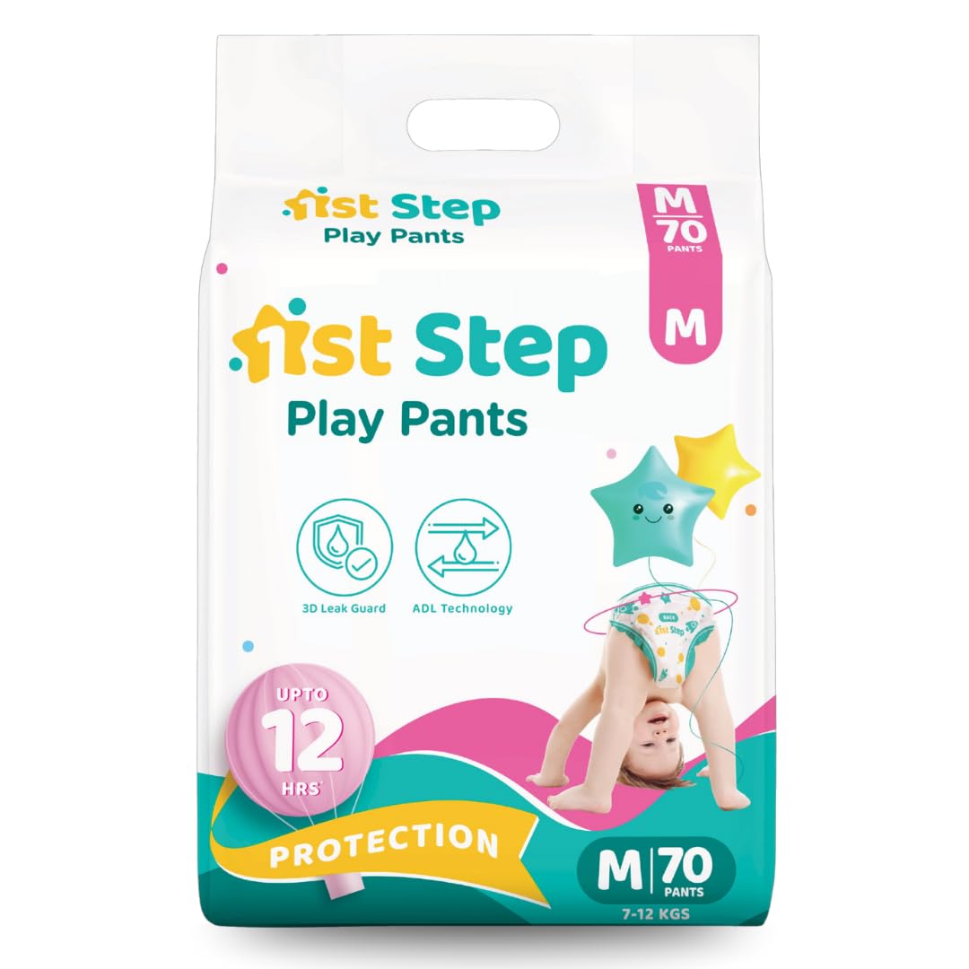 1St Step Play Pant Style Baby Diapers  Ultrasoft Comfort With 3D Leak Guard, Gel Lock Technology & Breathable Cotton Fit For Up