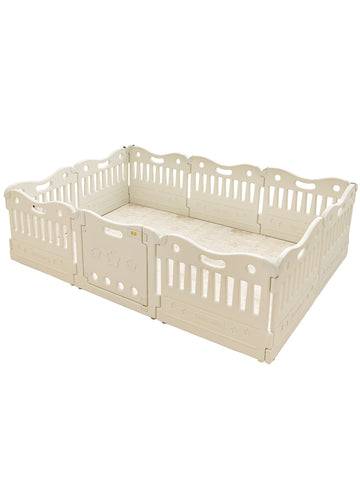 Baby Care Play Mat Funzone Play Pen - Extra Large Baby Play Yard - Play Pen for Baby - Safe with Double Locking (Fog Grey, Full 