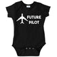 Future Pilot Funny Baby Bodysuit Infant (Black, 6 Months)