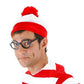 Mgdru Red&White Stripes Cosplay Costume,Halloween Costumes,Funny Sweatshirt Outfit Glasses Suits