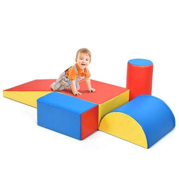 Costzon Crawl And Climb Foam Play Set, Colorful Fun Foam Play Set, 5 Piece Lightweight Interactive Set, Childrens Software Compo