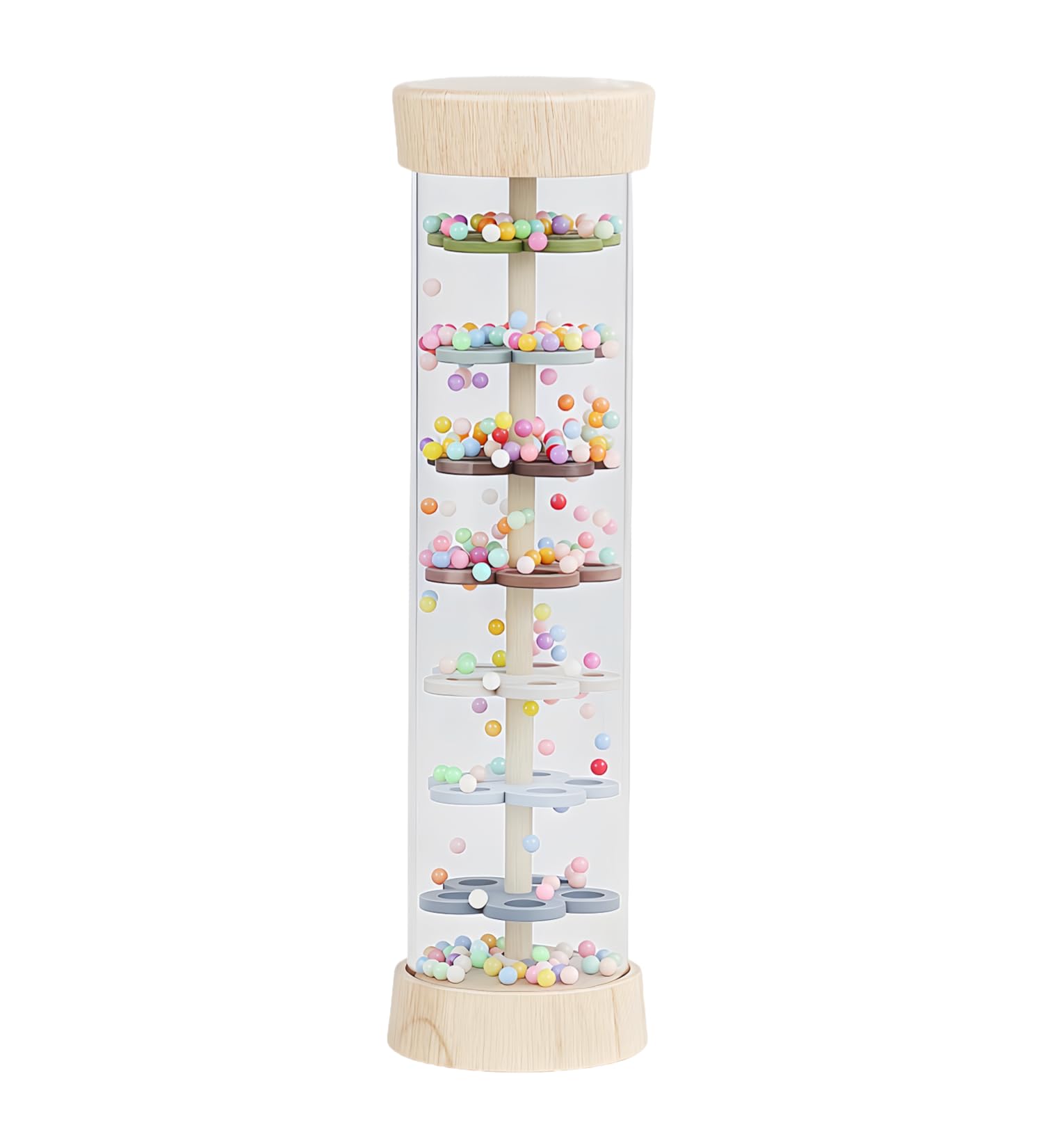 Oneshow Wooden Rain Stick Montessori Toys for Babies 6-12 Months, Rain Sticks for Kids, Baby Rattle Sensory Toy with Calming Rai
