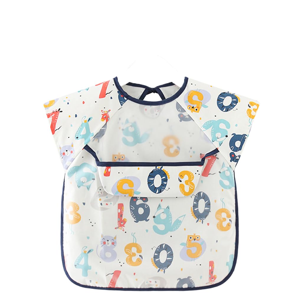 Snowie Soft Sleeveless Baby Bib With Pocket Summer Toddler Bib Washable And Lightweight Waterproof Eva Baby Bib Tie Back Cartoon