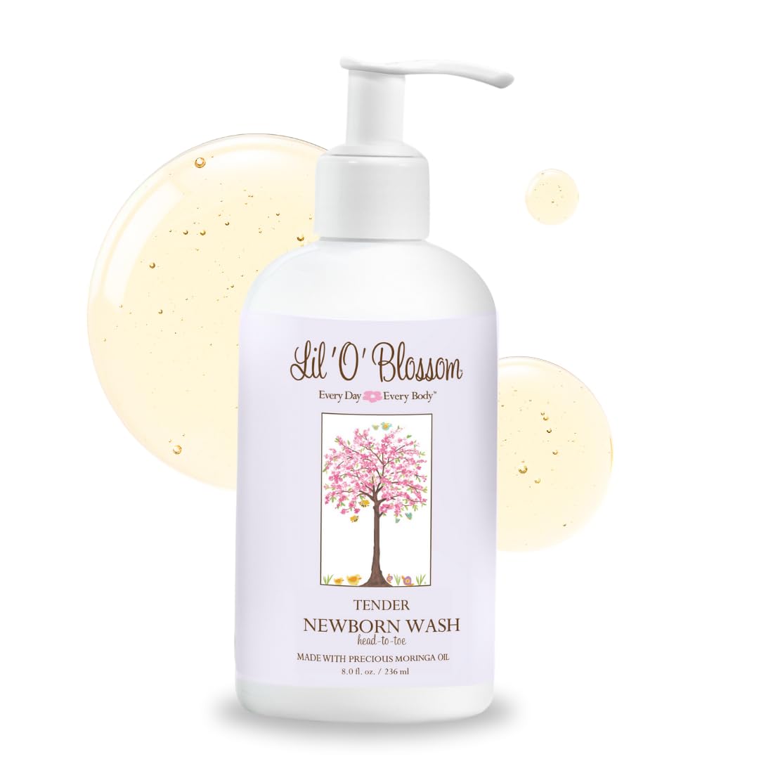 Lil 'O' Blossom Tender Newborn Wash - Superbly Gentle Head to Toe Cleanser for Newborns and Babies