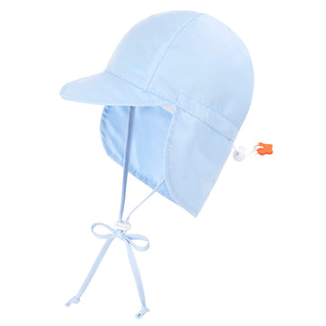 Simplikids Newborn Sun Hat Upf 50+ Uv Ray Sun Protection Infant Hats W/Neck Flap Sun Hat For Baby,Light Blue,0-12 Months