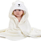 CUTEABLY Baby Towels with Hooded Ultra Soft Towels Newborn, Unique Animal Design for Boys and Girls (White)