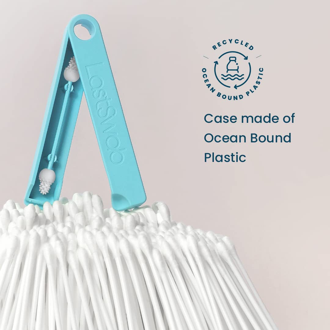 Lastswab Reusable Cotton Safety Swabs For Baby Ear Cleaning - The Sustainable And Sanitary Alternative To Single-Use Q Tips - Ea