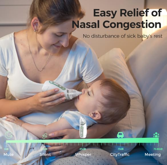 Momcozy Baby Nasal Aspirator, 3 Suction Levels Electric Nasal Aspirator For Baby, Newborn And Toddler, Portable Baby Nose Aspira