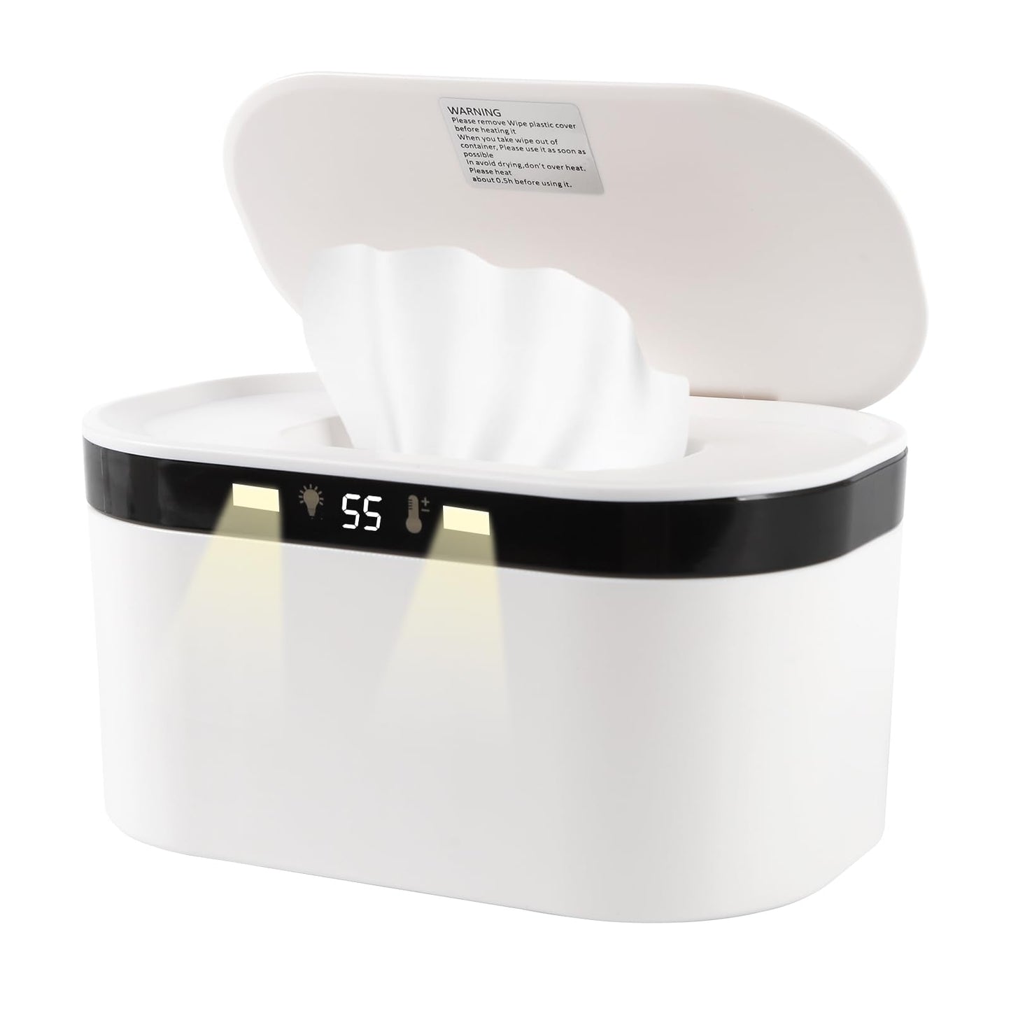 Baby Wipe Warmer, Wet Wipe Warmer 5 Modes of Temperature Heating Control Dual Heat for Babys Comfort Large Capacity Wipes Dispe