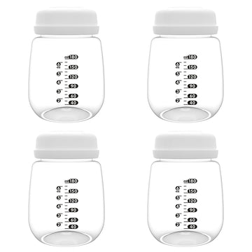 4Pcs Breast Pump Collection Bottles For Spectra S2 Spectra S1 Spectra 9 Plus Motif Luna Breast Pumps, 6.Oz 180Ml Reusable Wide N