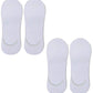 Queery Men Solid No Show Cotton Loafer Socks (White Pack Of 4 Pairs)