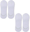 Queery Men Solid No Show Cotton Loafer Socks (White Pack Of 4 Pairs)