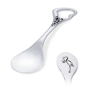 AMBEDORA Small Silver Spoon for Boy or Girl with Engraving, Polished 925 Sterling Silver, Christening, Birthday Gift