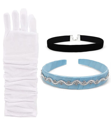 Axaxa Princess Cinderella Dress Up Accessories For Girls Cinderella Headband Choker Gloves Halloween Christmas Party Favors For