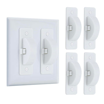 Roxiuc 4 Pack White Light Switch Guard - Child Proof, Dimmer Compatible, Indoor/Outdoor - Decorator Switch Type