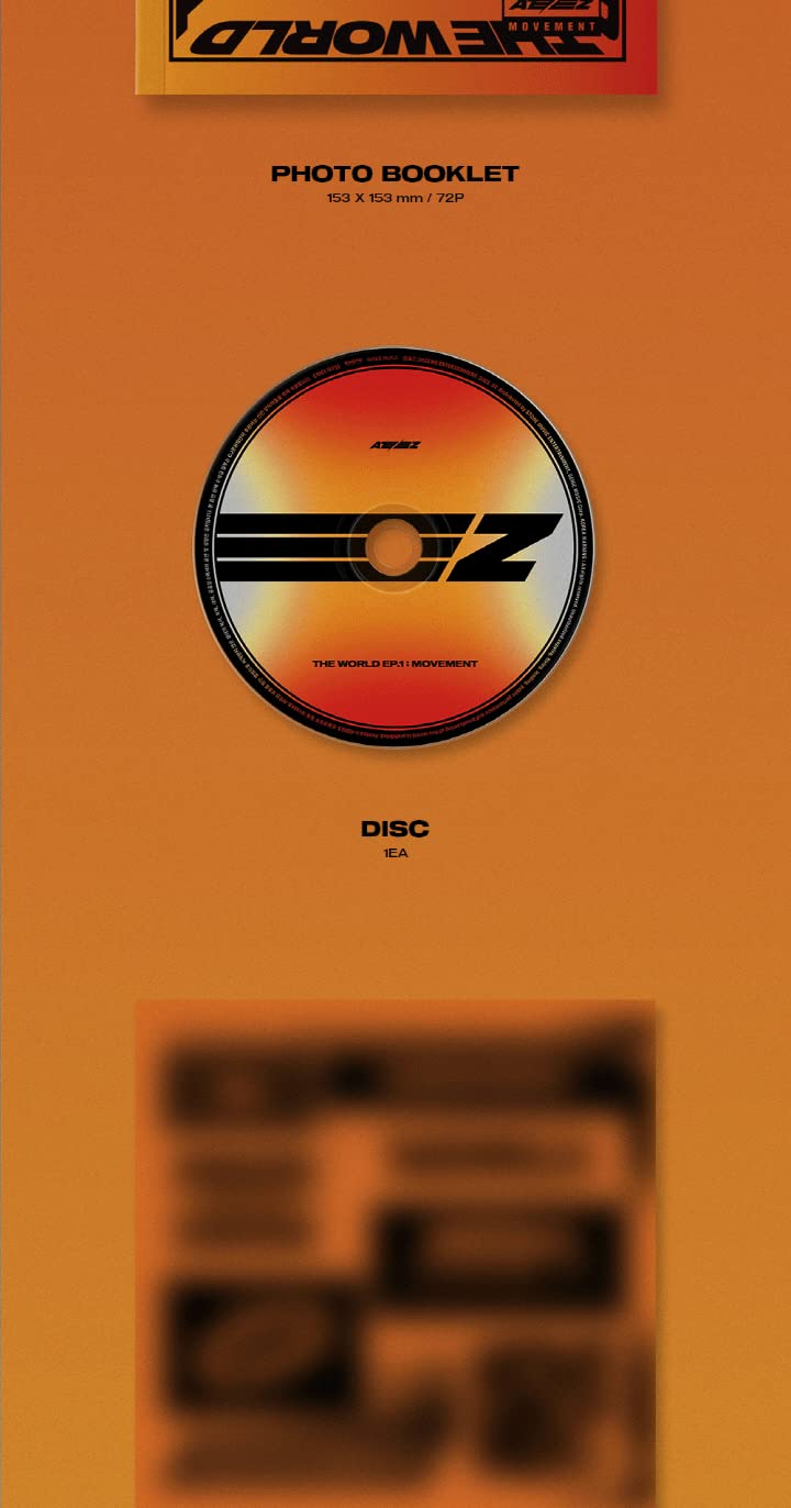 Dreamus Ateez The World Ep.1 : Movement Album Z Version Cd+1P Folding Lyrics Poster On Pack+72P Photobooklet+1Ea Sticker+1P Id C