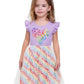 Girls Valentines Day Dresses Heart Print Dress Purple Tulle Tutu Toddler Girl Valentines Day Dress 7T/1319