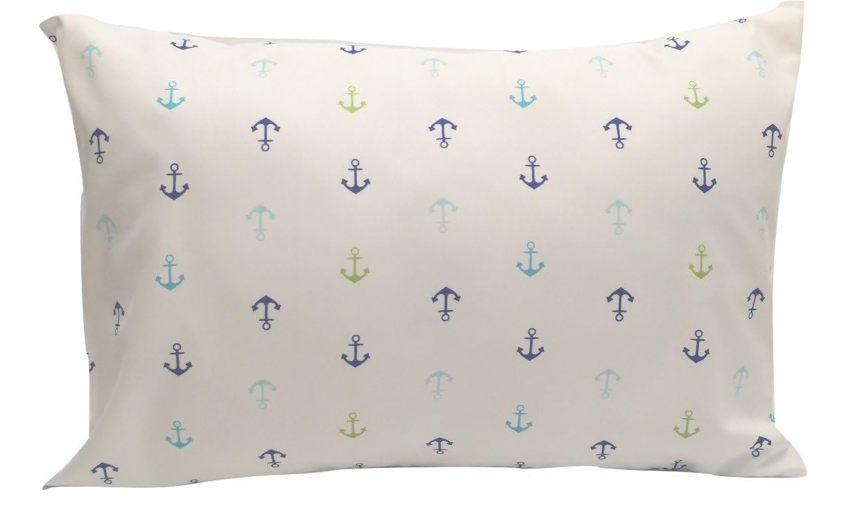 Ella & Max Toddler Pillowcase. Anchor Nautical. Soft & Cuddly. Fits 13X18 & 14X19 Toddler Pillows. Easy To Wash & No Ironing. Ha