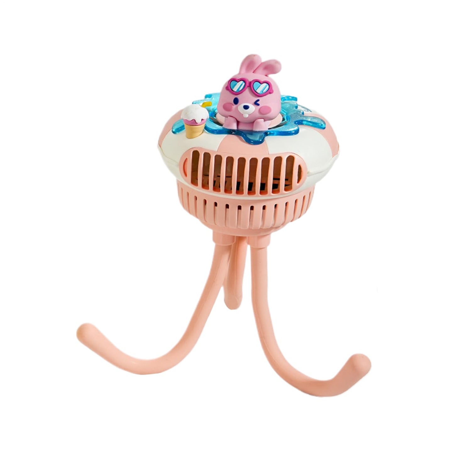 Stroller Fan - Baby Stroller Octopus Fan | Car Seat For Babies | Portable USB Rechargeable For Baby Stroller, Crib, Compact And 
