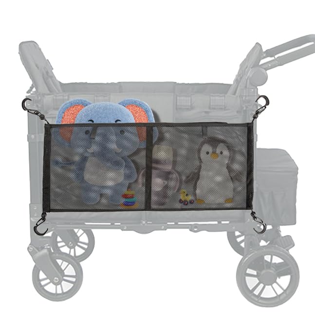 EHRGK Stroller Wagon Cargo Net Organizer,Baby Stroller Storage Bag Mesh Cargo Net,Stroller Wagon Accessories Compatible with Won