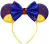Clgift Snow White Minnie Ears,Pick Your Color, Iridescent Minnie Ears, Silver Gold Blue Minnie Ears, Rainbow Sparkle Mouse Ears,