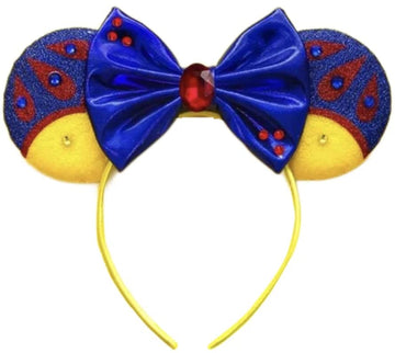 Clgift Snow White Minnie Ears,Pick Your Color, Iridescent Minnie Ears, Silver Gold Blue Minnie Ears, Rainbow Sparkle Mouse Ears,