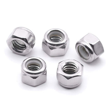 14-20 Nylon Insert Hex Lock Nuts Stainless Locknuts (200 Of Pack), Bright Finish,304 Stainless Steel 18-8 Ss