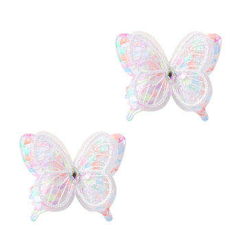 Wistamik Hair Clips Butterfly Hair Clip Glitter Butterfly Hair Clips Kids Clips for Birthday Christmas Children's Day Gift (whit
