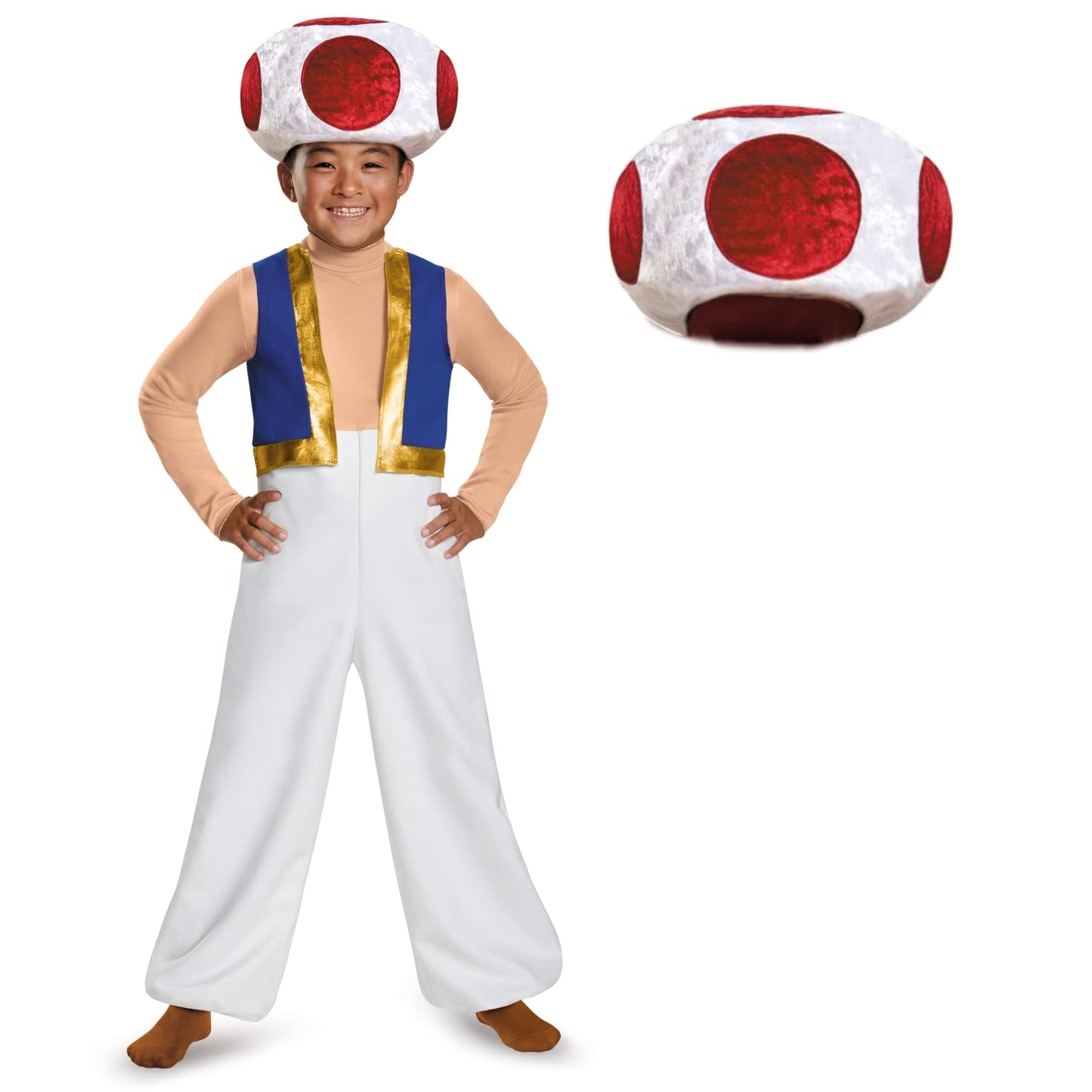 Disguise Toad Deluxe Costume For Kids, Official Nintendo Super Mario Halloween Costume, Medium (7-8)