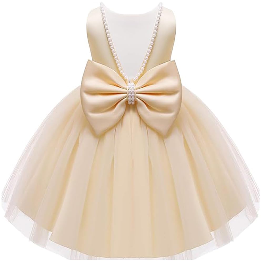 Baby Flower Girl Party Wedding Princess Dress,Sleeveless Floor Length Tutu Tulle Dance Birthday Gown 2T
