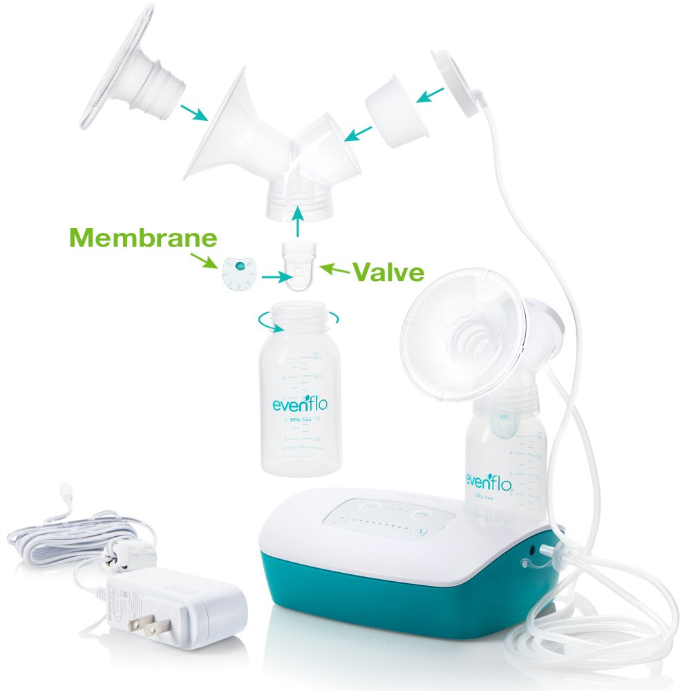 Evenflo Feeding Replacement Silicone Membranes And Valves For Advanced Breast Pumps (2 Of Each)