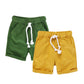 Hileelang Baby Boys ' Shorts 2-Pack Chino Short Summer Cotton Casual Pants With Pockets Yellow Green 2T