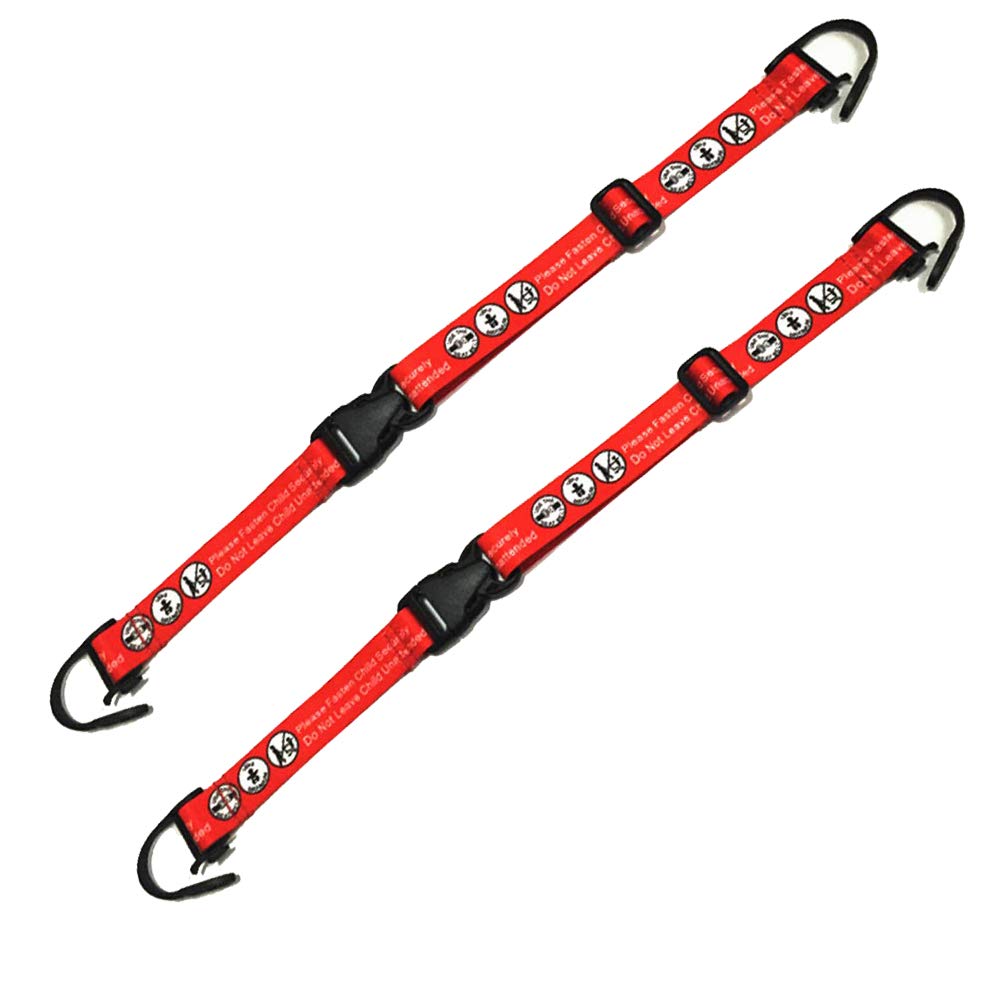 Hooshing 2Pcs Kids Baby Safety Seat Belt Adjustable Supermarket Shopping Cart Belt Chair Seat Belts Red