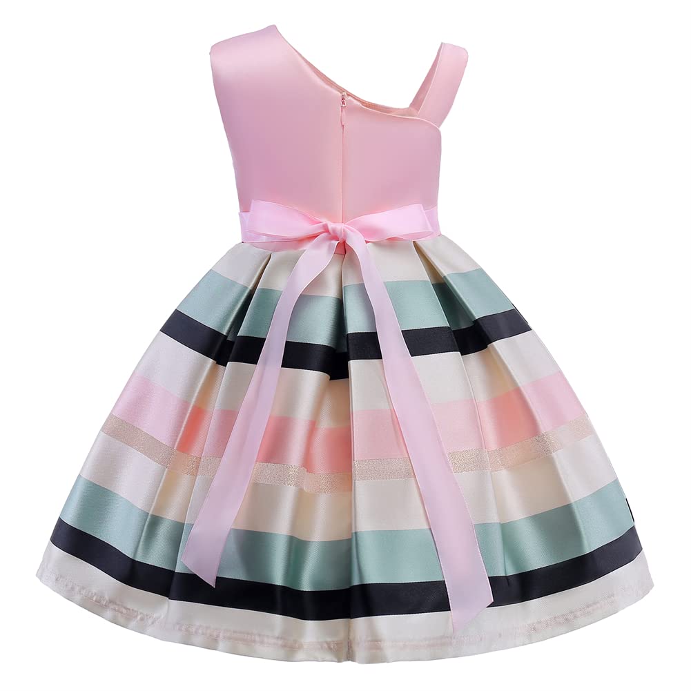 Aimjchld Flower Girls Dresses Toddler Baby Birthday Halloween Day Easter Pageant Tea Floral Dress 2T 3T Pink 100