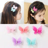 Chiffon Butterfly Hair Clips for Girls, Pearl Accent, 10pcs (5colors),Bow Barrettes for Girls Childrens Kids Bangs Side Clip