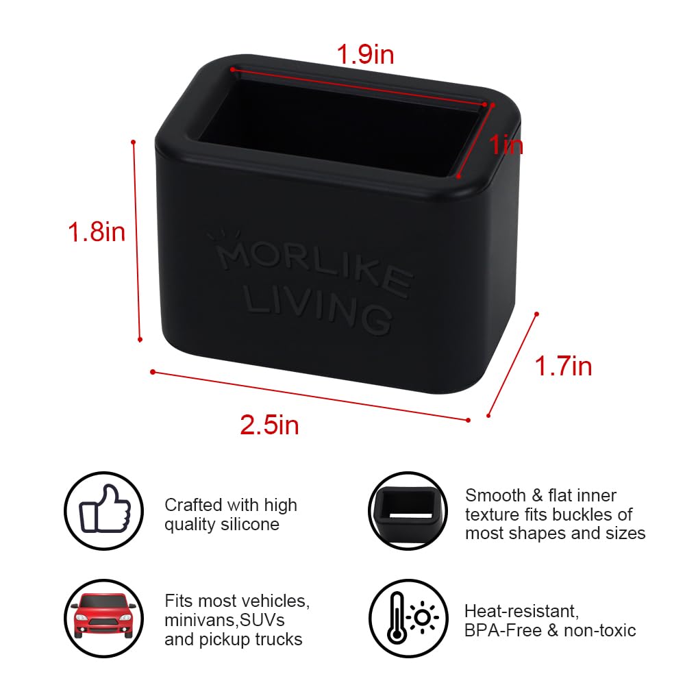 Morlike Silicone Belt Buckle Holder (Black, 2 Pack)