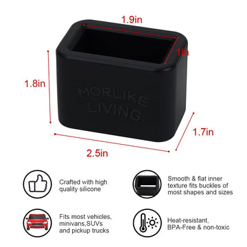 Morlike Silicone Belt Buckle Holder (Black, 2 Pack)