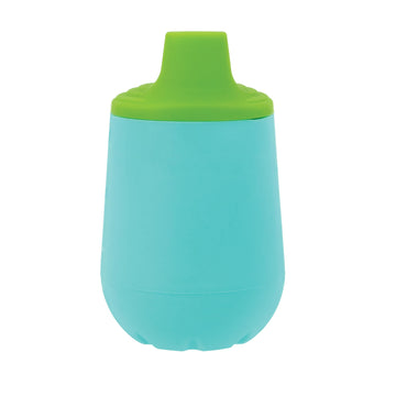 Nuby First Training Cup Set - Silicone Tumbler With Spout And Straw Combo - 4 Oz - 6+ Months - Neutral