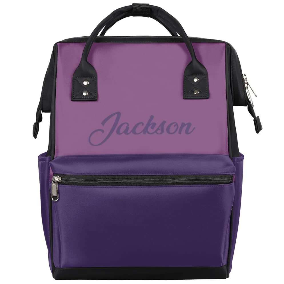 SPYORBKX Purple Diaper-Bag-Backpack for Baby Boy Girls Custom Nappy-Bag as Gift-for-New-Mom-Dad