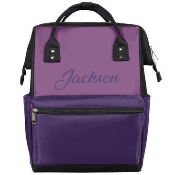 SPYORBKX Purple Diaper-Bag-Backpack for Baby Boy Girls Custom Nappy-Bag as Gift-for-New-Mom-Dad